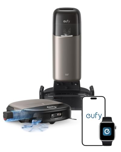 eufy جدید 2026 ربات جاروبرقی با Mop Omni S2 | مکش طولانی مدت 30000 پا، غلتک غلتکی خود تمیز شونده HydroJet 2.0، ناوبری هوش مصنوعی CleanMind، ایستگاه همه کاره