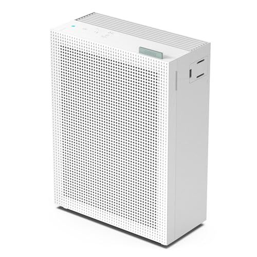 Coway Airmega 150 White – مینیمالیستی. تصفیه کننده HEPA واقعی، مانیتور AQI برای اتاق خواب خانگی، طولانی ترین عمر فیلتر 8500 ساعت، حالت خودکار، حذف 99.99% آلرژن ها، گرد و غبار، حیوانات خانگی و بو، 20 دسی بل بی صدا، گارانتی 5 ساله